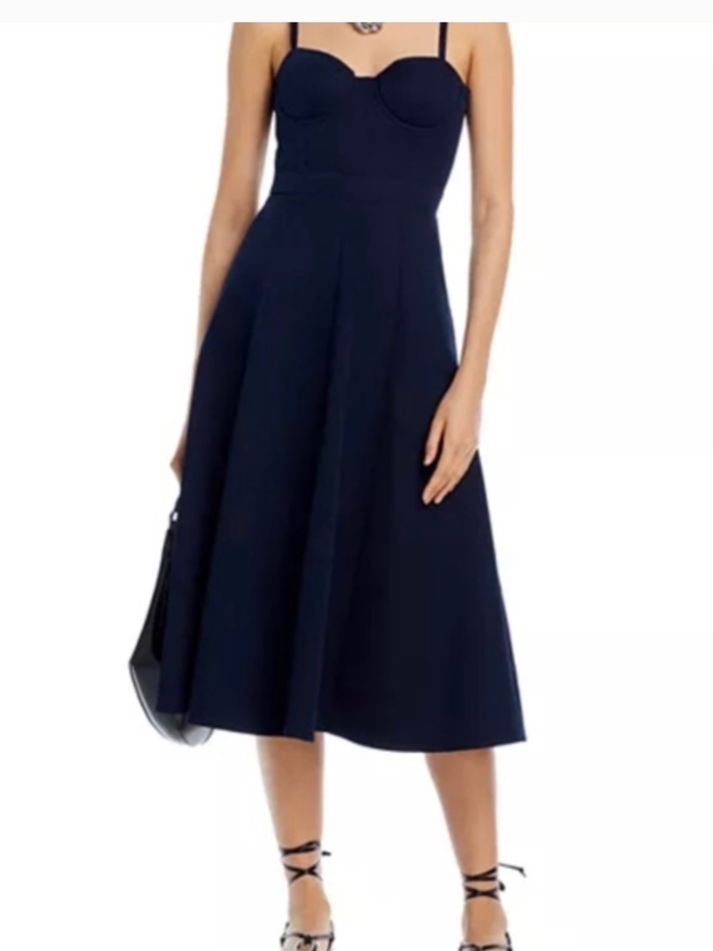 Aqua Blue Sleeveless Sweetheart Midi Dress